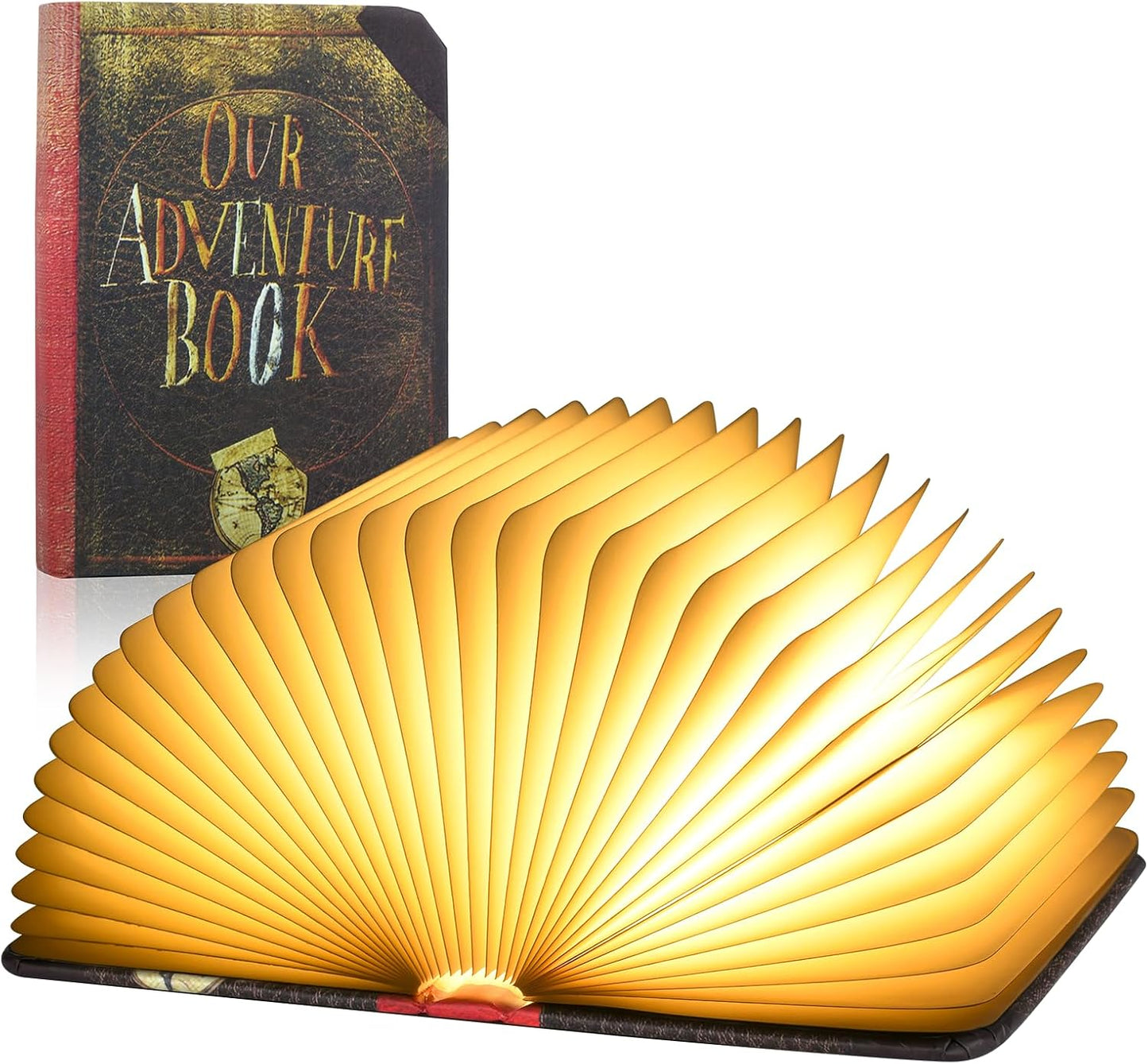 Mini 3D Folding Book Light – White/Yellow/Gradient Modes, ‘Up’-Inspired Gift for Book Lovers