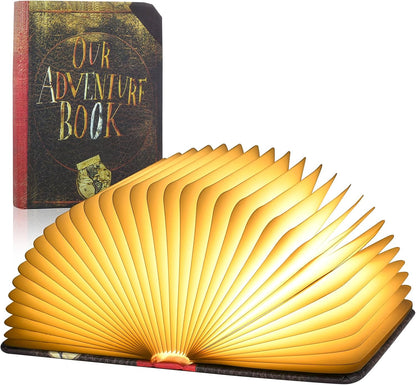 Mini 3D Folding Book Light – White/Yellow/Gradient Modes, ‘Up’-Inspired Gift for Book Lovers