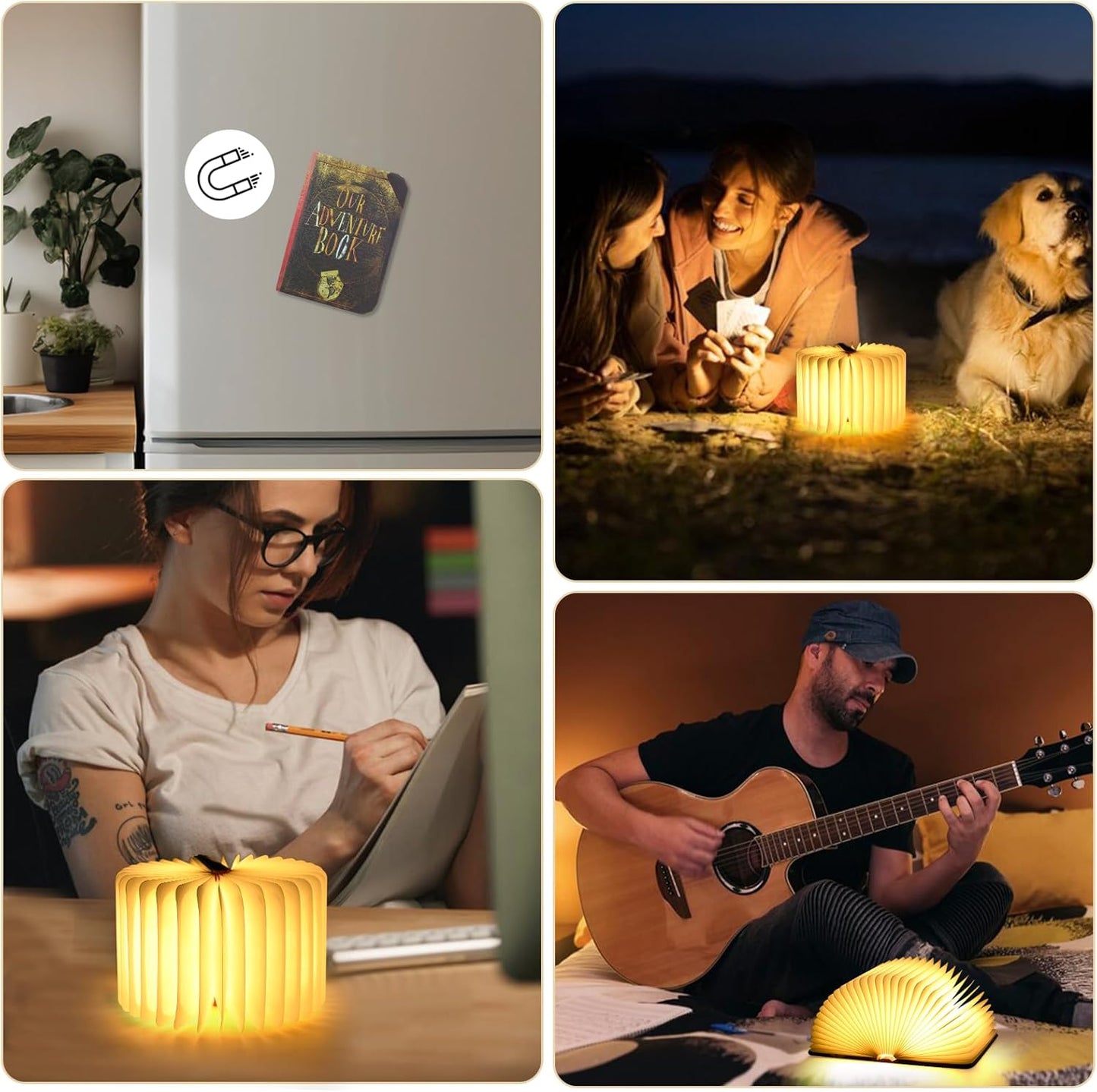 Mini 3D Folding Book Light – White/Yellow/Gradient Modes, ‘Up’-Inspired Gift for Book Lovers